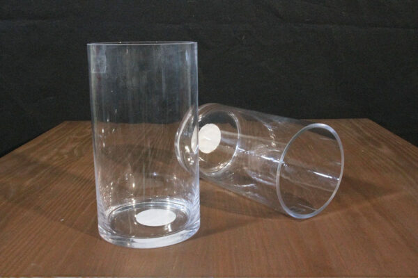 Set of Two 8.5-inch Tall Straight Glass Candle Holder Jars - Image 2