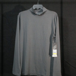 HEAD Brand Longsleeve Training Mock Neck Shirt, Charcoal Heather, Size L