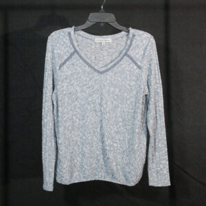 Absolutely Famous V-Neck Knit Lightweight Sweater, Heather Gray, Size M
