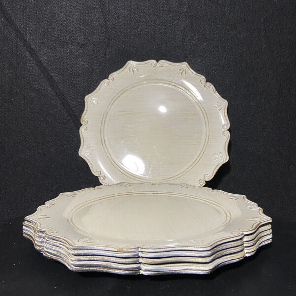 Set of 6 Antiqued Style Plastic Plates - Image 2