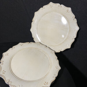 Set of 6 Antiqued Style Plastic Plates