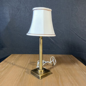 Brass Colored Desk Lamp With Cream Shade