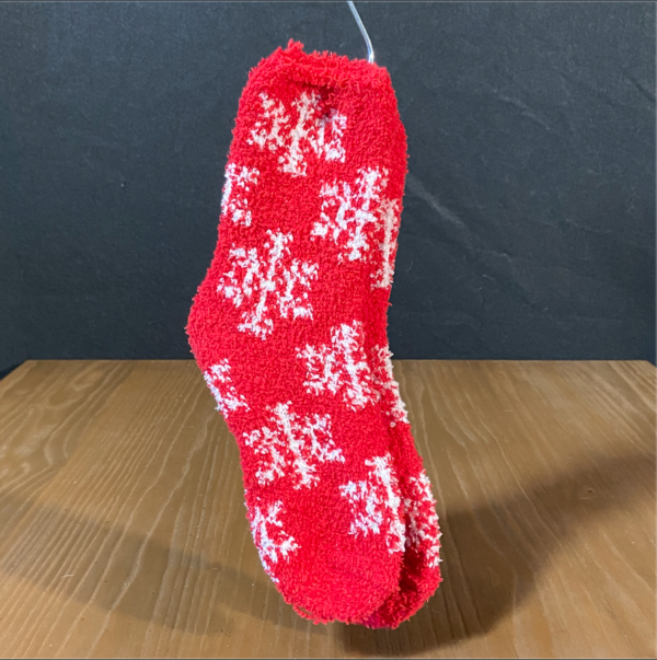 Fuzzy Fleece Snowflake Socks - Image 2