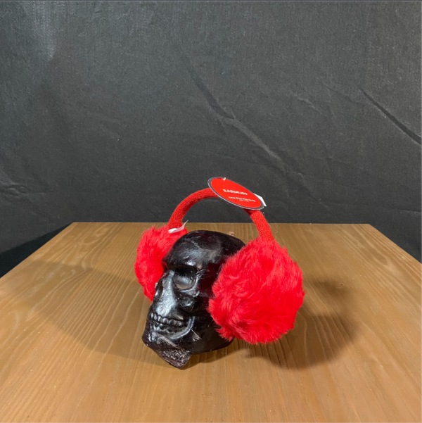 Red Fuzzy Ear Muffs - Image 2